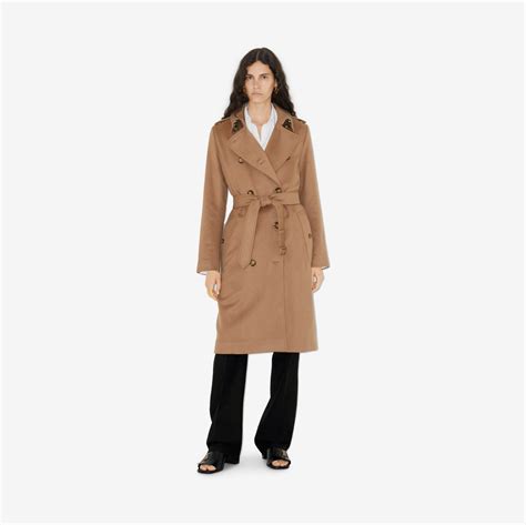 Burberry Long Cashmere Blend Kensington Trench Coat